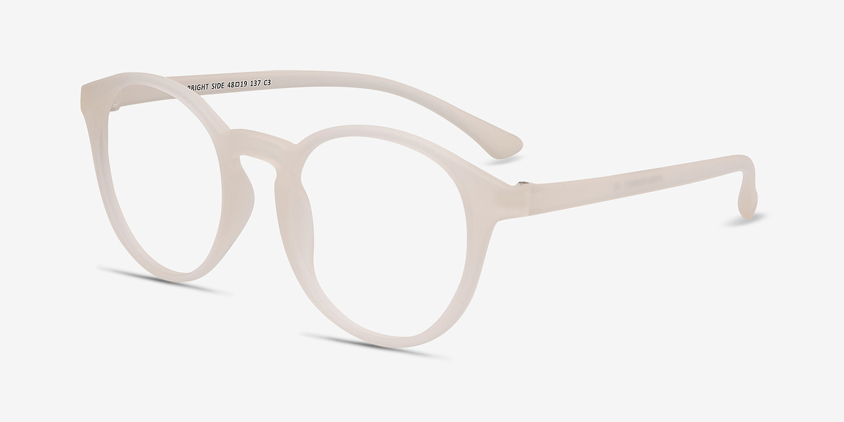 Bright Side Clear White Plastic Eyeglasses EyeBuyDirect