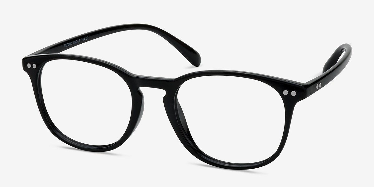 Record Black Plastic Eyeglasses EyeBuyDirect