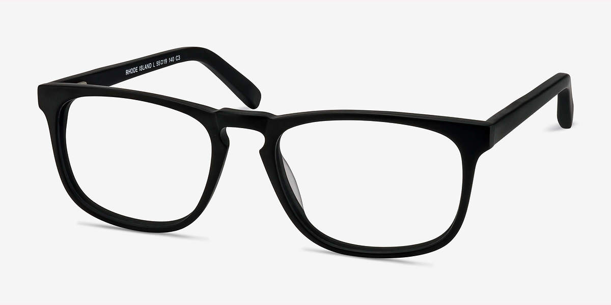 Rhode Island Matte Black Acetate Eyeglasses EyeBuyDirect