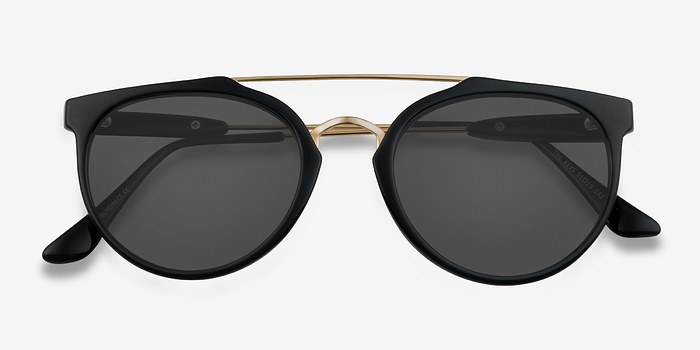The Keys | Golden Black | Women Plastic Sunglasses | EyeBuyDirect