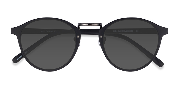 Millenium | Matte Black Plastic Sunglasses | EyeBuyDirect