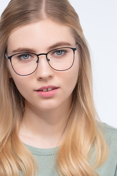 Ember | Matte Black Metal Eyeglasses | EyeBuyDirect