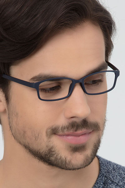 Broad | Navy Plastic Eyeglasses | EyeBuyDirect