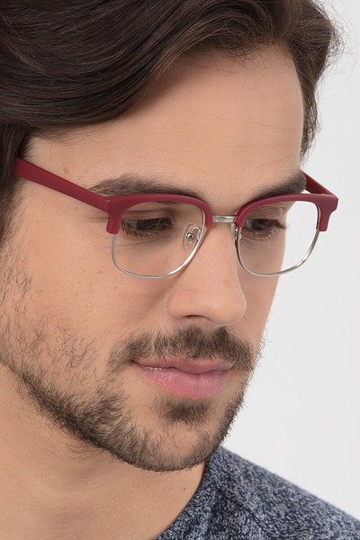 Yokote Matte Burgundy Metal Eyeglasses Eyebuydirect